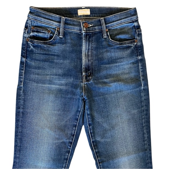 MOTHER The Insider Crop Step Fray Jeans Sweet and Sassy Size 27 High-Rise Denim - Picture 4 of 15